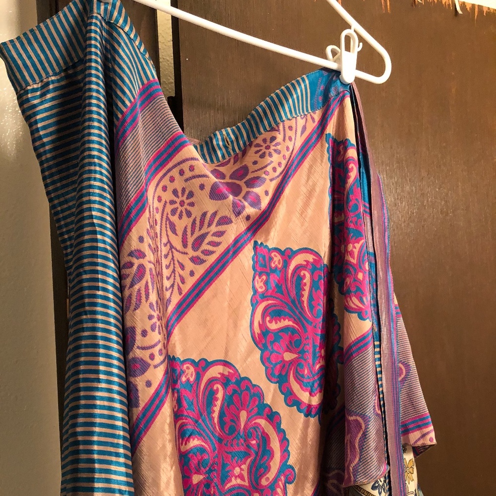 Sari Silk Wrap Mini Skirt